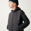Autumn down jacket with fixed hood