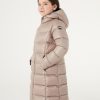 Long, shiny down jacket with fixed hood - Image 2