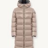 Long, shiny down jacket with fixed hood - Image 4