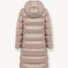 Long, shiny down jacket with fixed hood - Image 5
