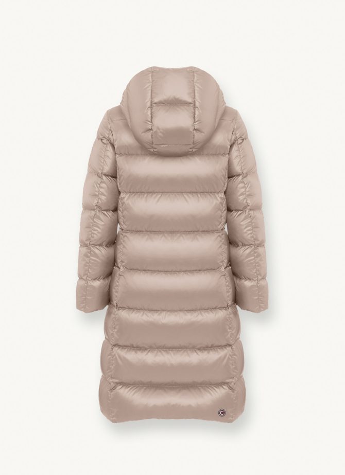 Long, shiny down jacket with fixed hood - Image 5