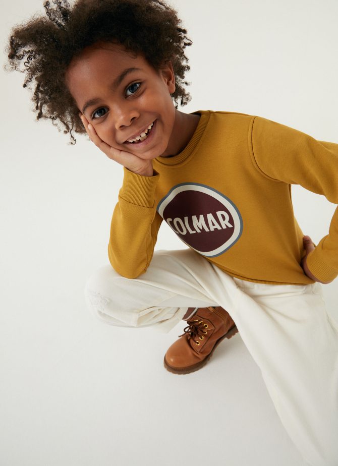 Crew-neck sweatshirt with maxi logo printed effect - Image 3