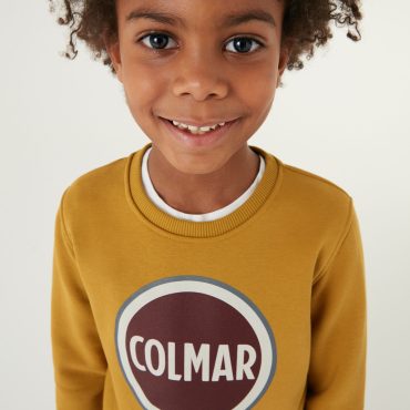 Crew-neck sweatshirt with maxi logo printed effect