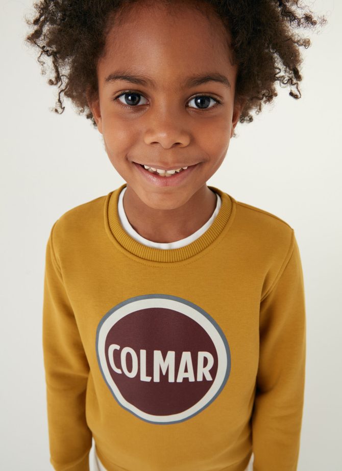 Crew-neck sweatshirt with maxi logo printed effect