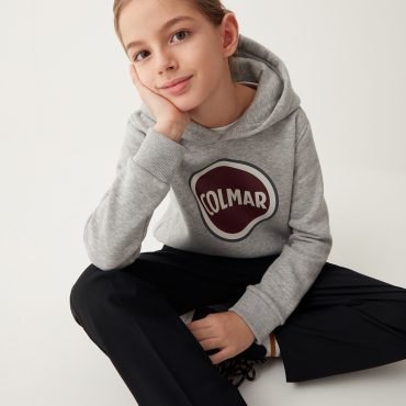 Hooded sweatshirt with maxi printed logo