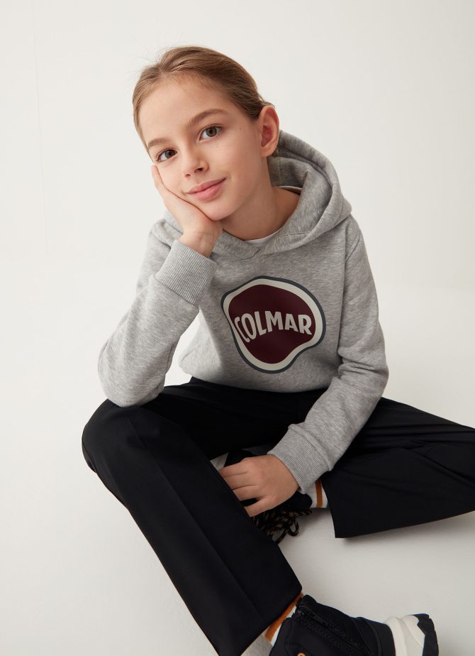 Hooded sweatshirt with maxi printed logo