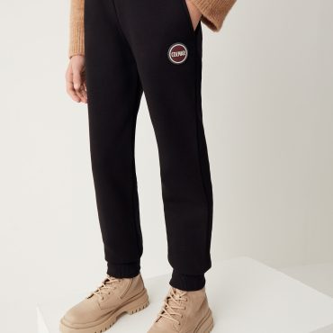Trousers in brushed cotton blend fleece
