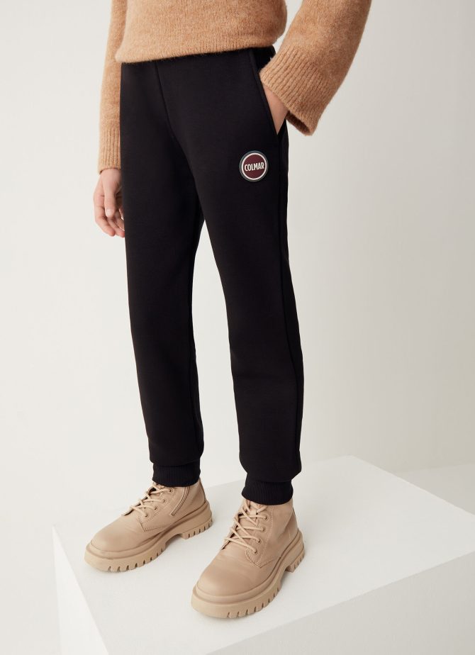 Trousers in brushed cotton blend fleece