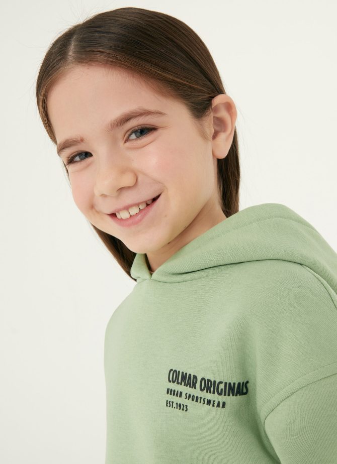 Short sweatshirt with hood and 3D logo - Image 3