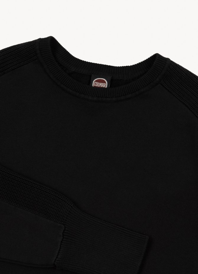 Cotton fleece jumper with textured sleeves - Image 6