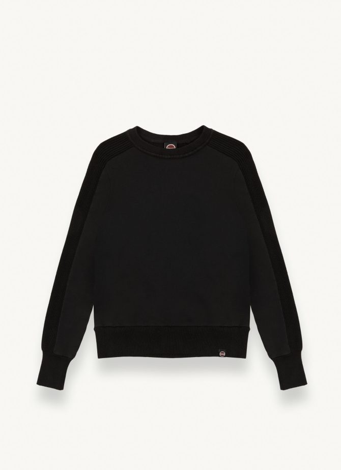 Cotton fleece jumper with textured sleeves - Image 4