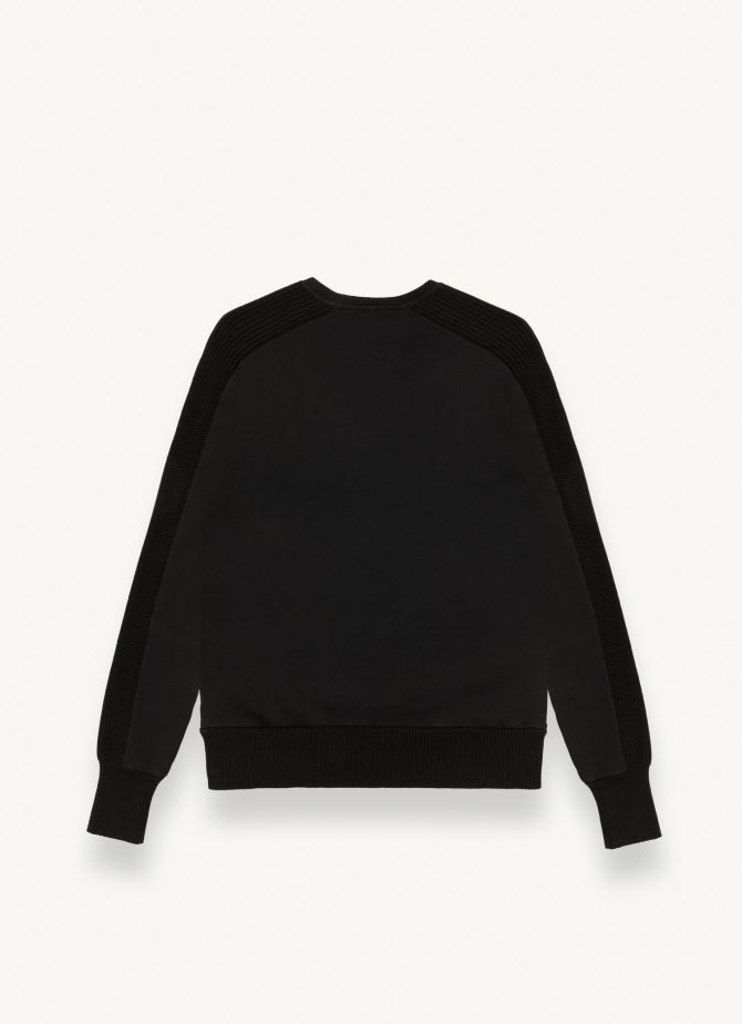 Cotton fleece jumper with textured sleeves - Image 5