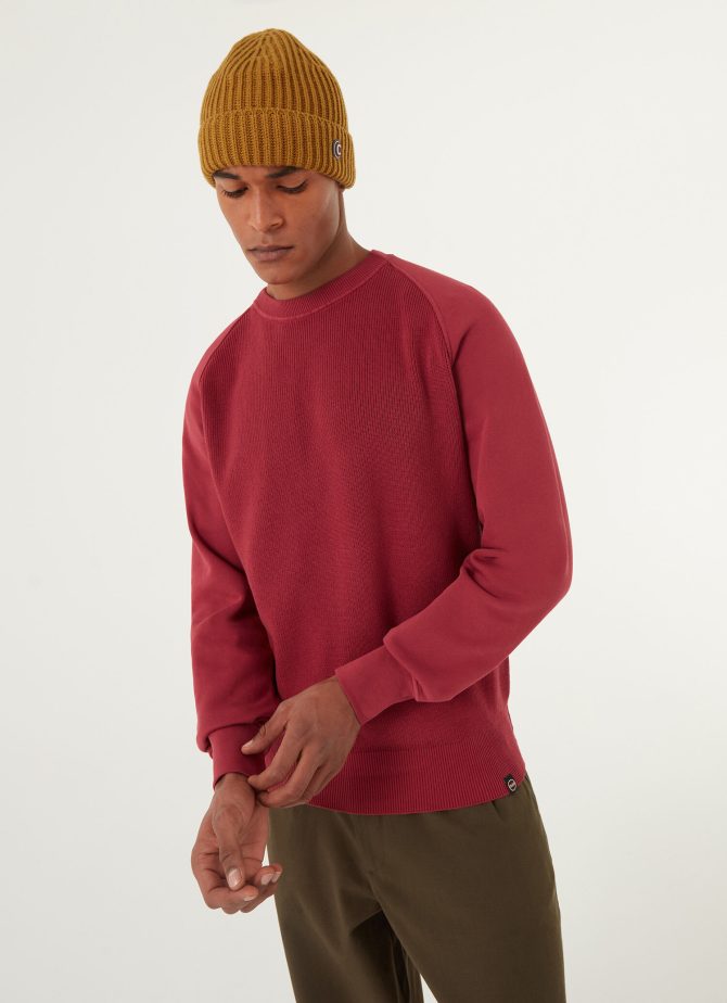 Cotton fleece sweater with raglan sleeves - Image 3