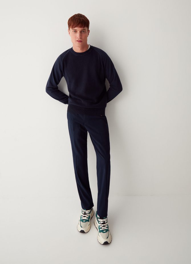 Cotton fleece sweater with raglan sleeves - Image 3