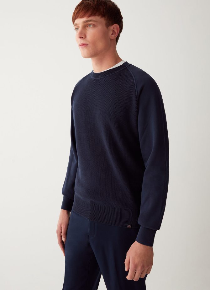 Cotton fleece sweater with raglan sleeves - Image 2