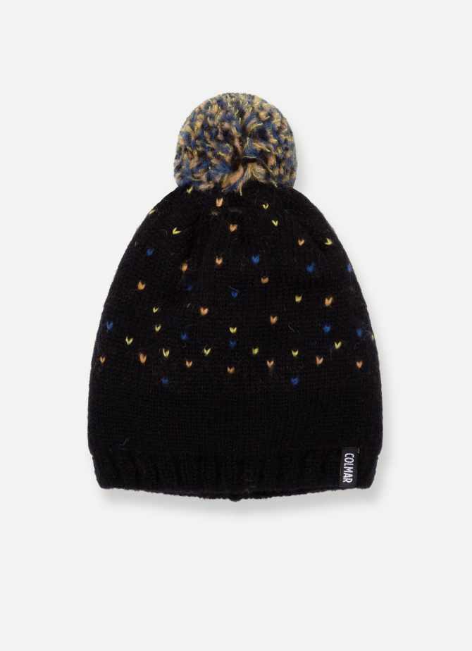 Multicolor hat with pompom - Image 2