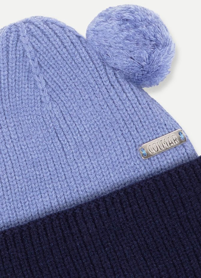 Ribbed hat with double pompom - Image 4