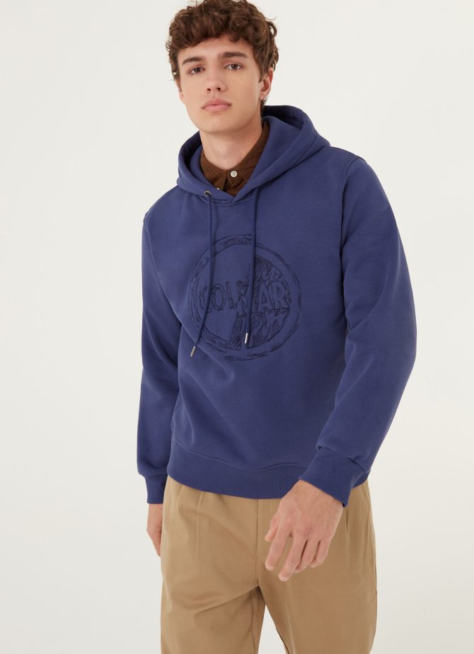 Hooded sweatshirt with maxi embroidered logo - Image 3