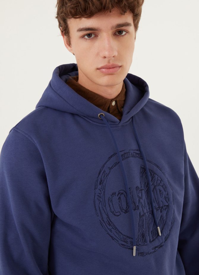 Hooded sweatshirt with maxi embroidered logo - Image 2