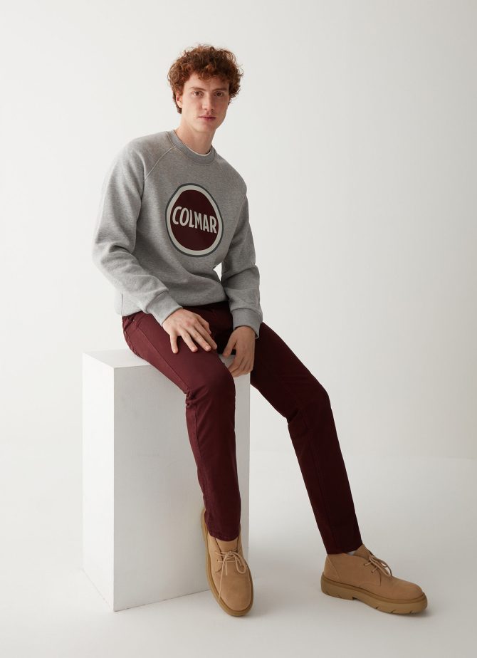 Crew-neck sweatshirt with printed maxi logo
