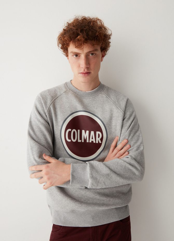 Crew-neck sweatshirt with printed maxi logo - Image 2