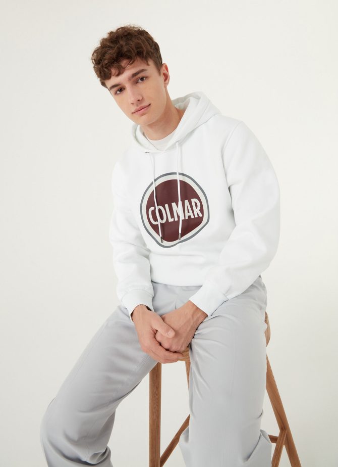 Hooded sweatshirt with maxi printed logo