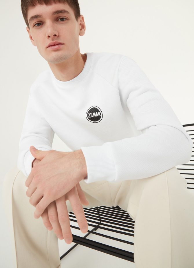 Diagonal crew-neck sweatshirt