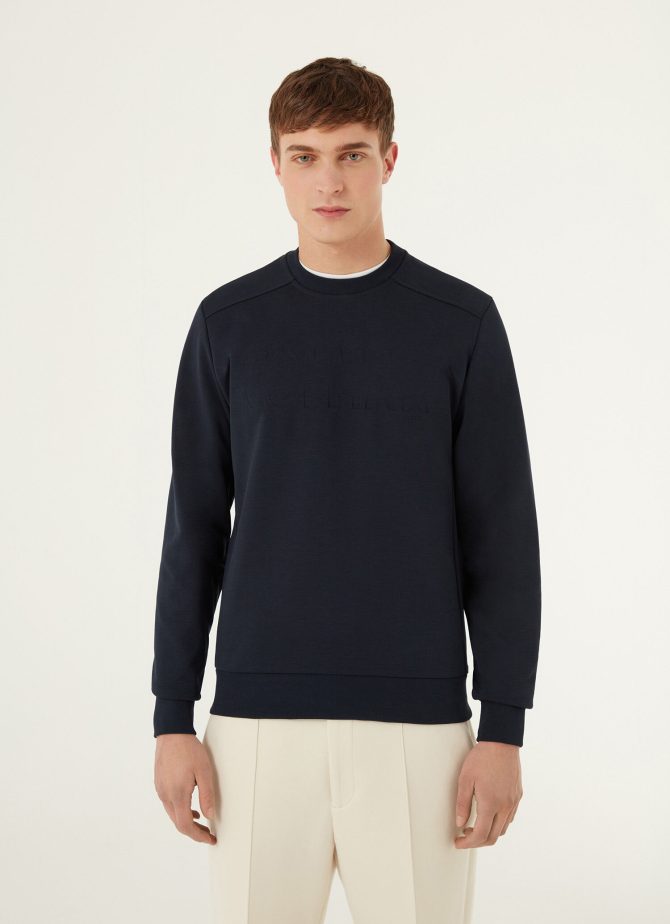 Sweatshirt with matching colour, embossed maxi logo - Image 3