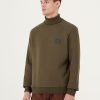 Diagonal turtleneck sweatshirt with carbon logo