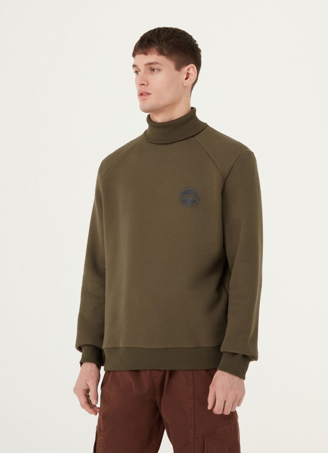 Diagonal turtleneck sweatshirt with carbon logo