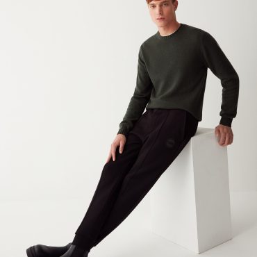 Sweatpants in diagonal fleece
