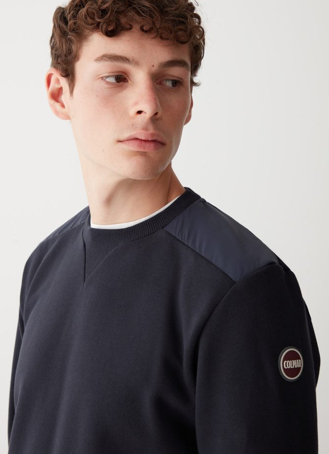 100% cotton crew-neck sweatshirt with nylon inserts - Image 2