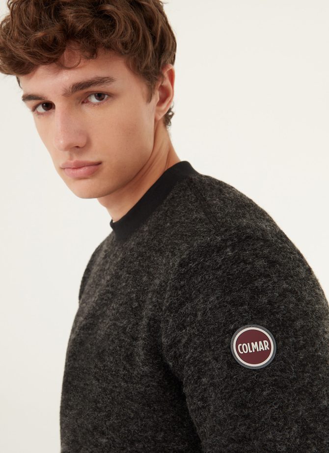 Warm crew-neck sweatshirt in wool knit - Image 3