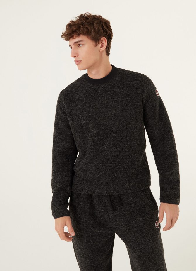 Warm crew-neck sweatshirt in wool knit - Image 2