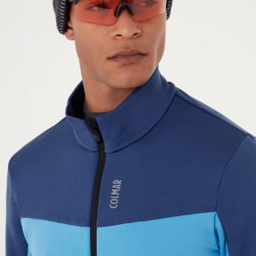 Color block full zip ski sweatshirt