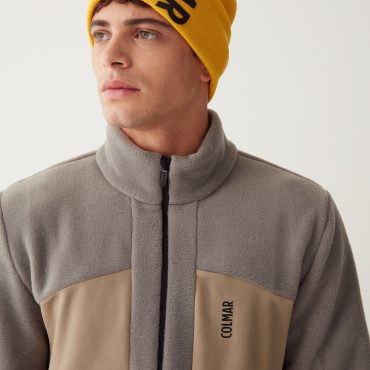 Teddy fleece ski sweatshirt with smooth inserts