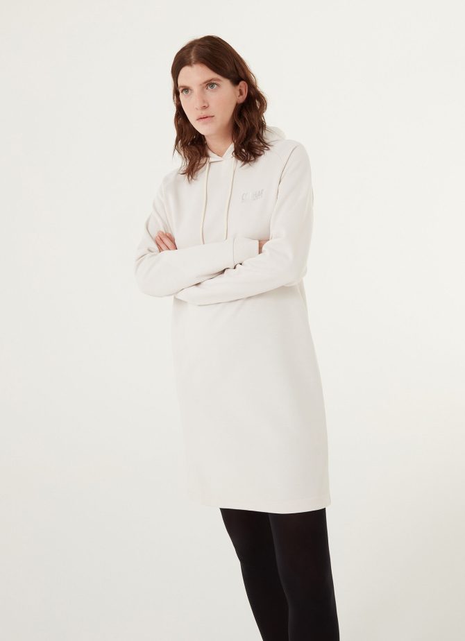 Sweatshirt dress with hood and shiny logo - Image 2