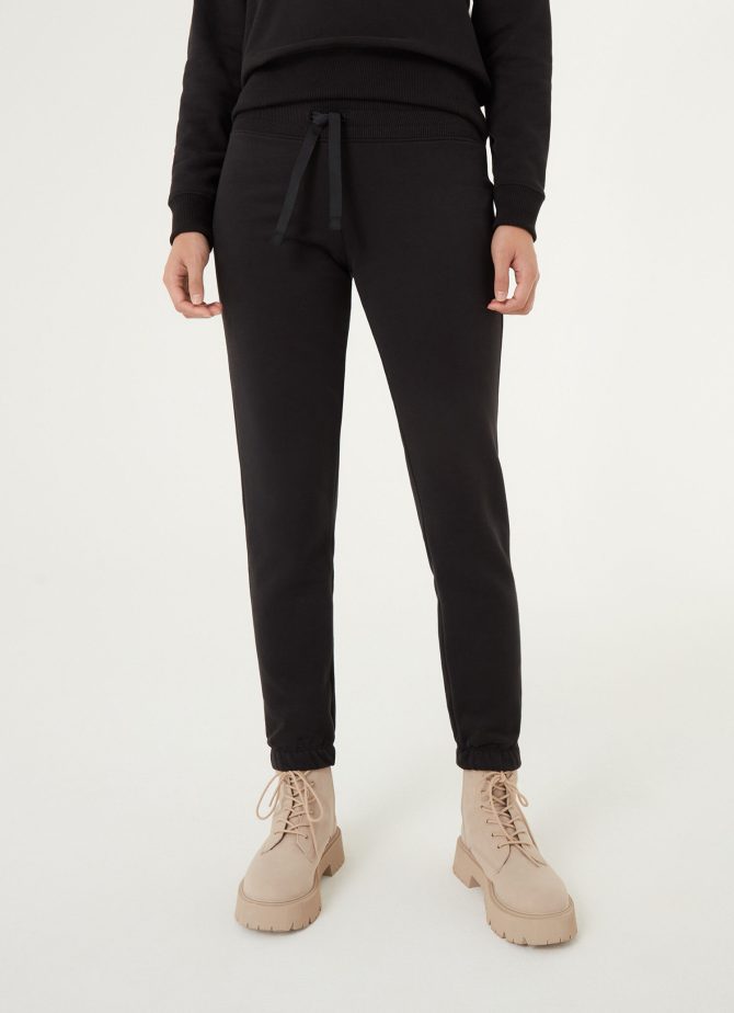 Fleece trousers with gathered hem - Image 3
