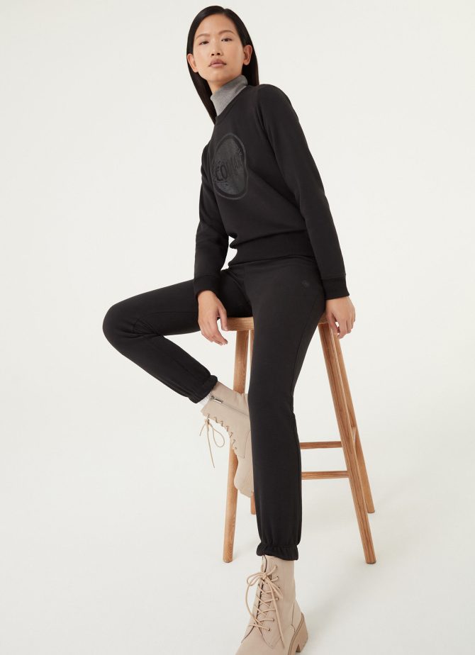 Fleece trousers with gathered hem