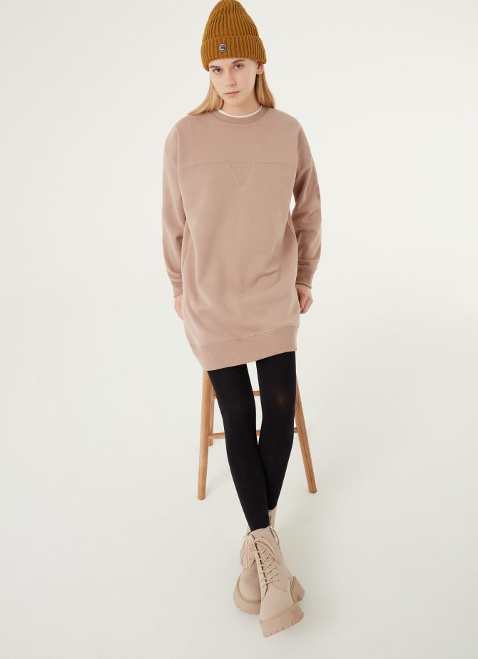 Sweatshirt dress with cut on the glitter logo yoke - Image 3