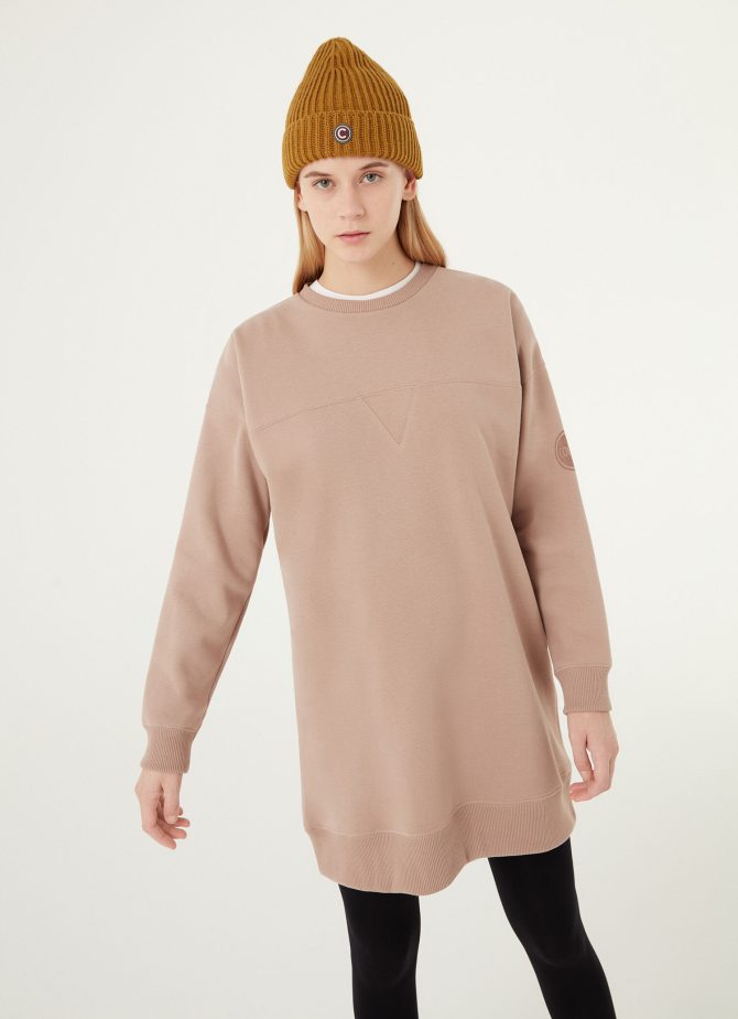 Sweatshirt dress with cut on the glitter logo yoke