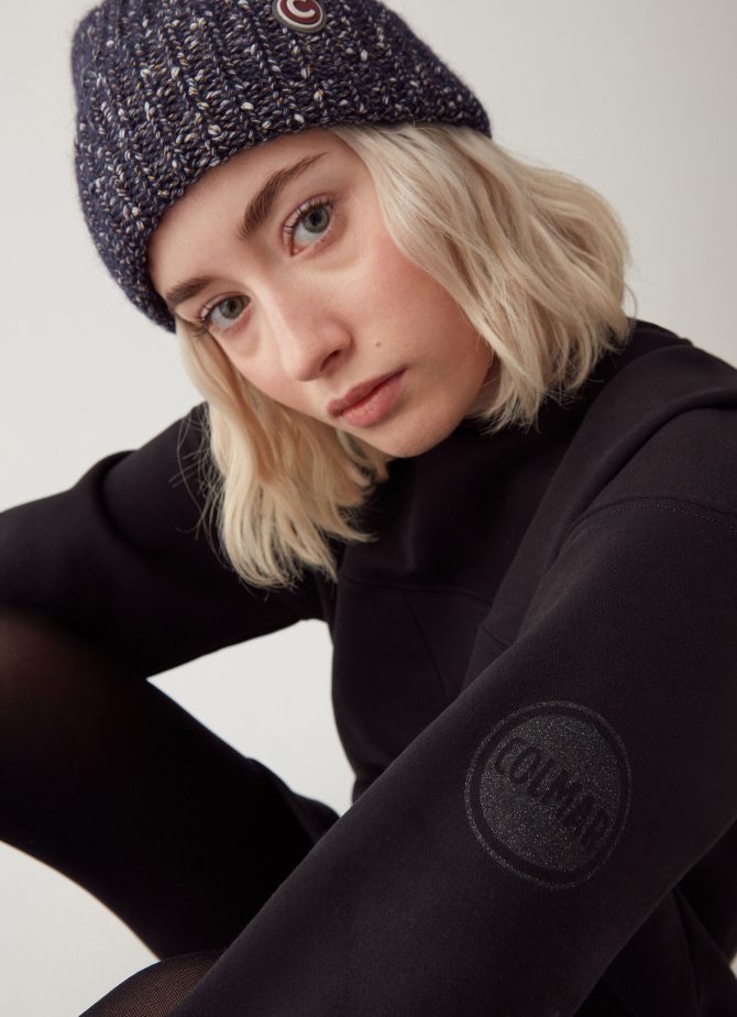Sweatshirt dress with cut on the glitter logo yoke