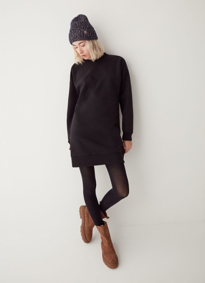 Sweatshirt dress with cut on the glitter logo yoke - Image 2