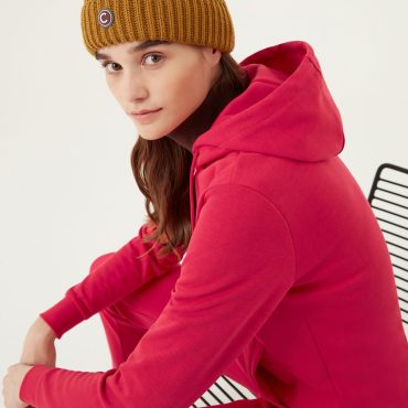 Full zip sweatshirt with hood and shiny logo
