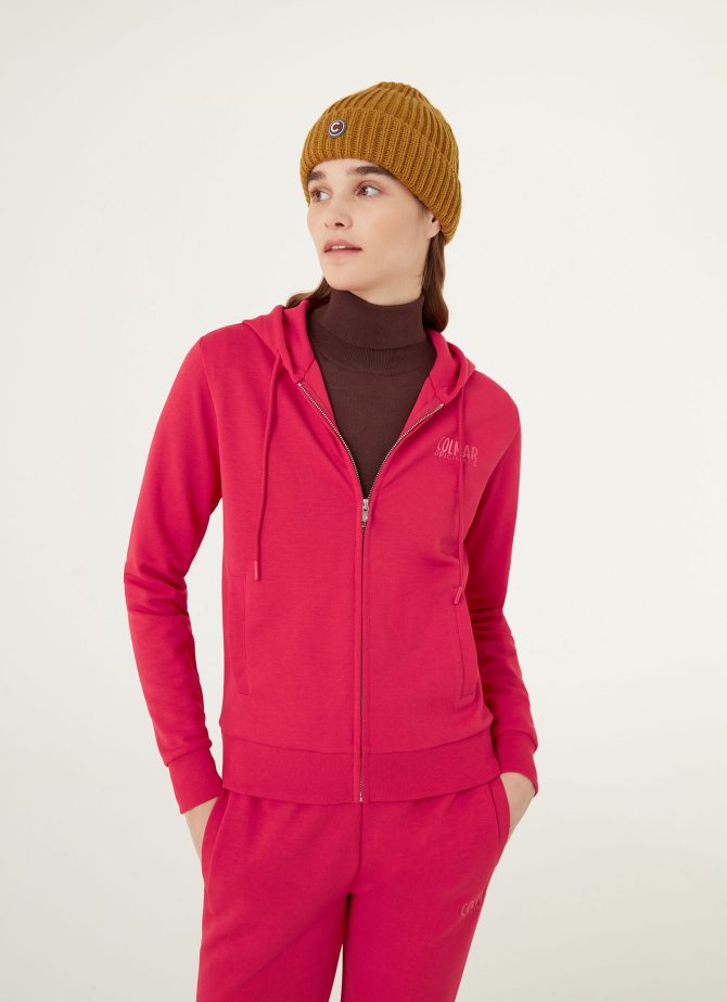 Full zip sweatshirt with hood and shiny logo - Image 2