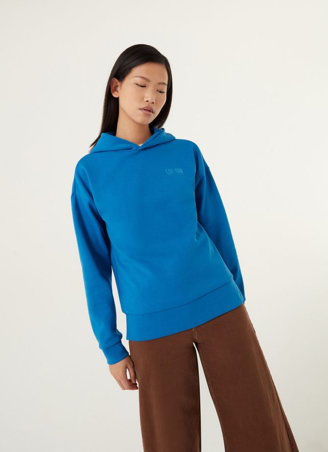 Hooded sweatshirt with shiny logo