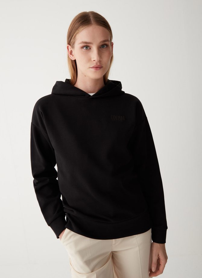 Hooded sweatshirt with shiny logo