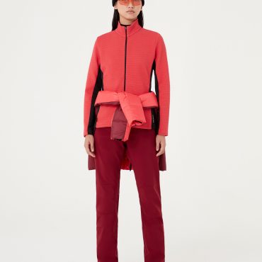 Two-tone jacquard full zip ski sweatshirt