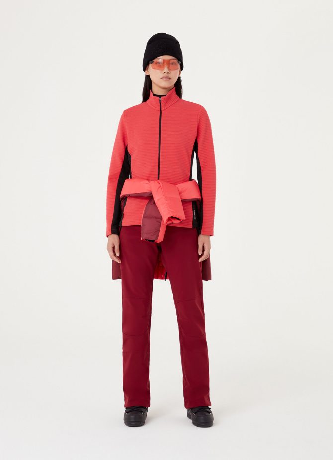 Two-tone jacquard full zip ski sweatshirt