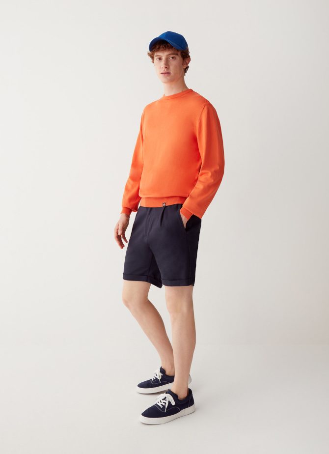 Chino style Bermuda shorts with turn-up at the hem